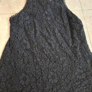 Women's Cabi Sleeveless Black Lace Halter Top - Medium